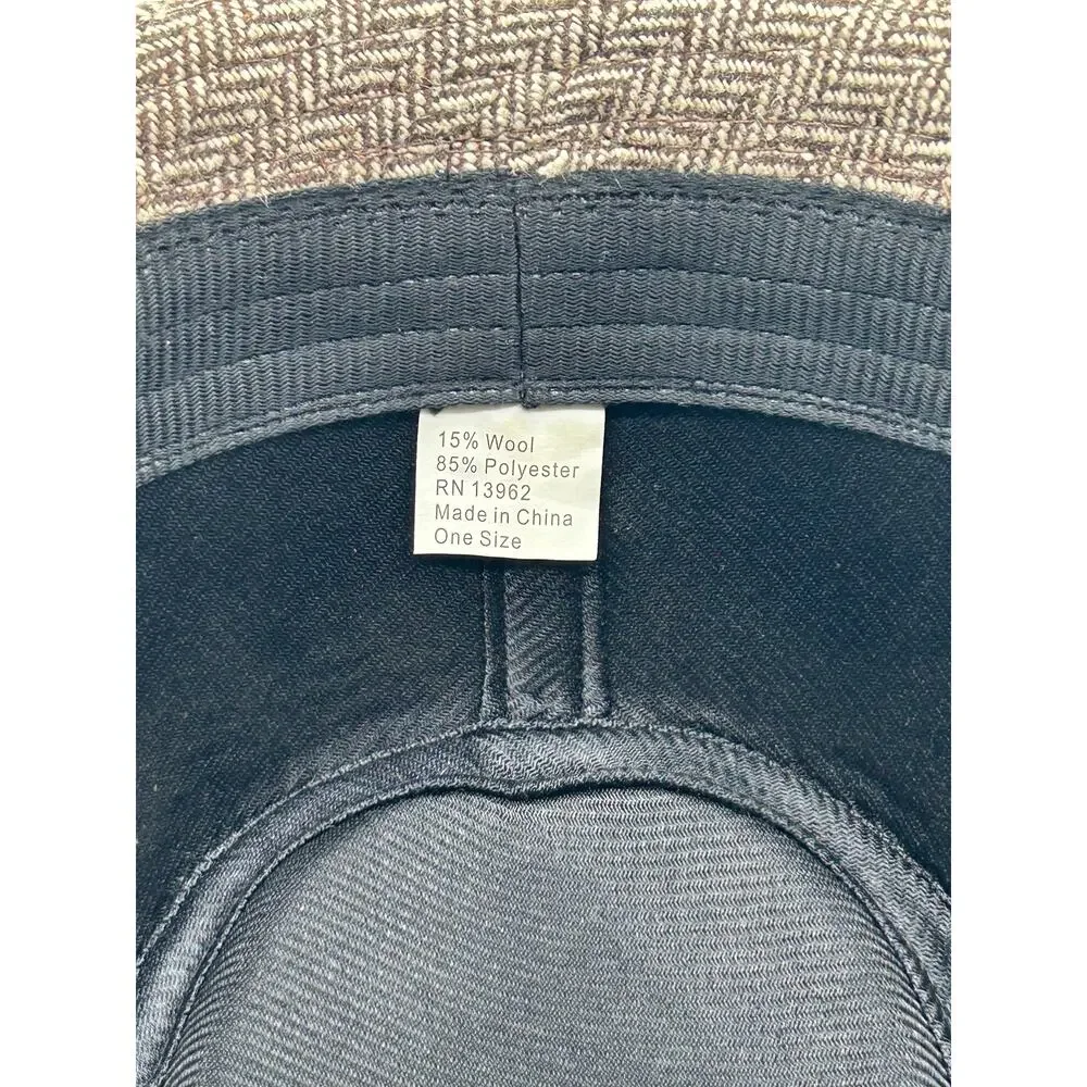 Isaac Shalom Vintage 90s Herringbone Fedora Hat Unisex One Size 23